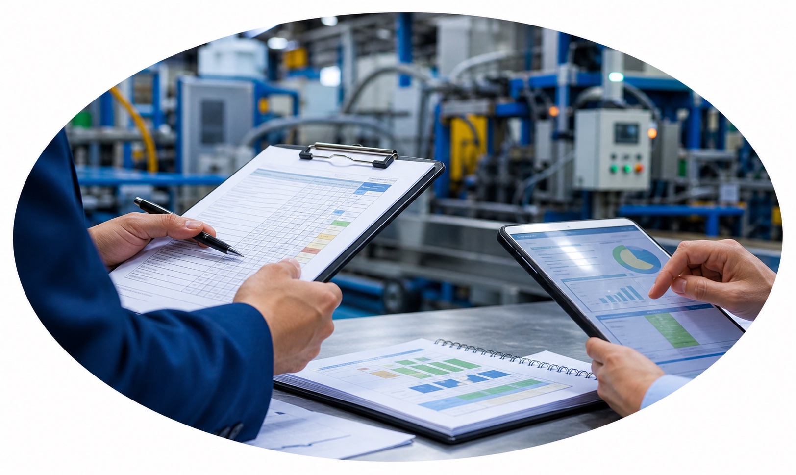 Audit qualité ISO 9001 avec documents de processus en environnement industriel